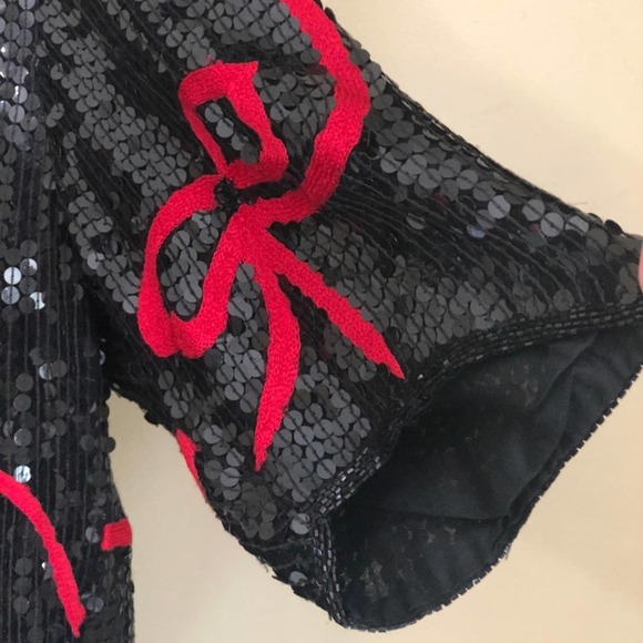Sequin Black and Red Top - Picture 5 of 11